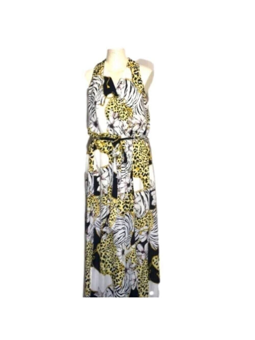 NWT Plus Size Zenobia Printed Chiffon Maxi Dress 2X
